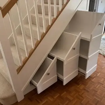 Bespoke understairs storage in kent