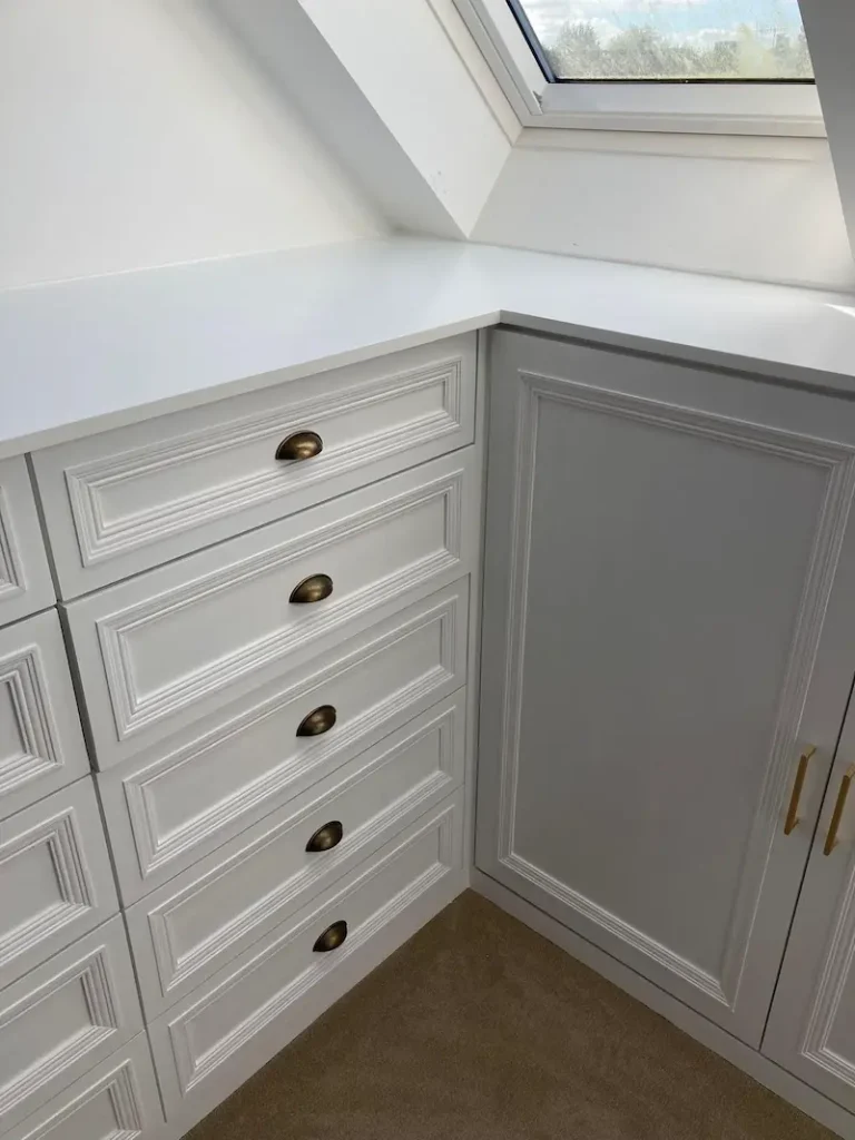 Fitted draws and cabinets under velux windows in loft extension