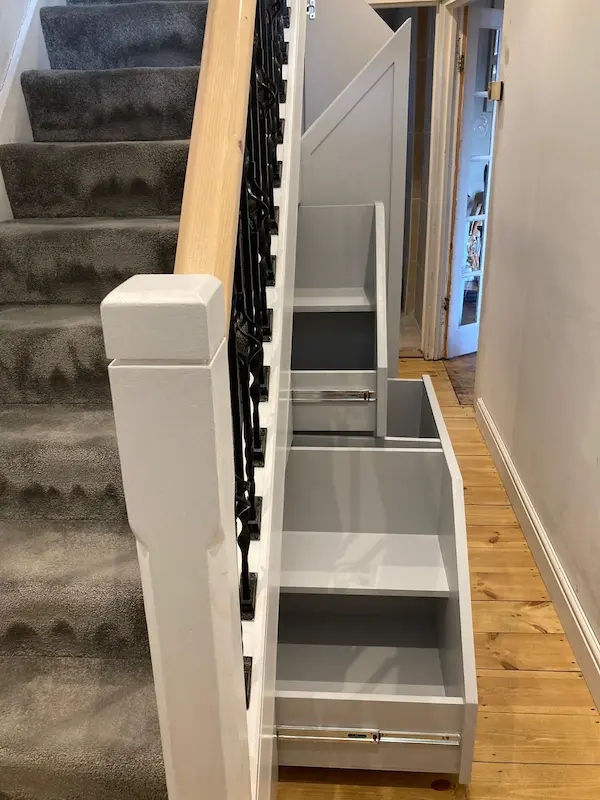 Understairs storage solutions with slide out draws in ashford