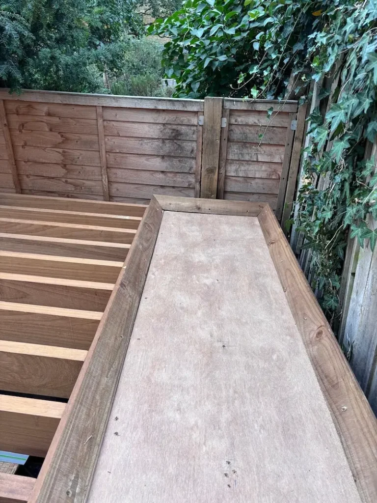 Roof section above workshop prepared