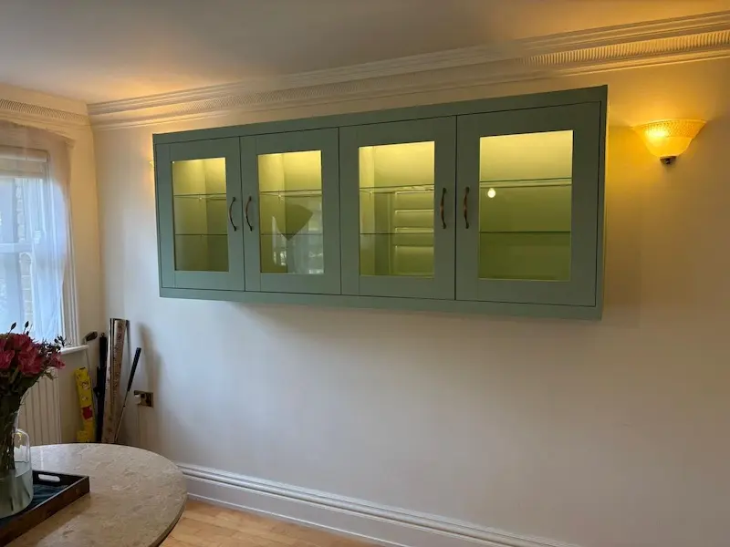 Floating dining room display cabinet