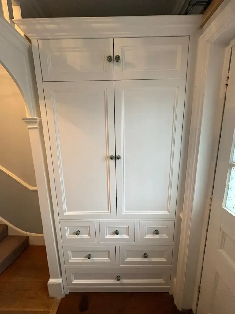 Hallway dresser and coat storage