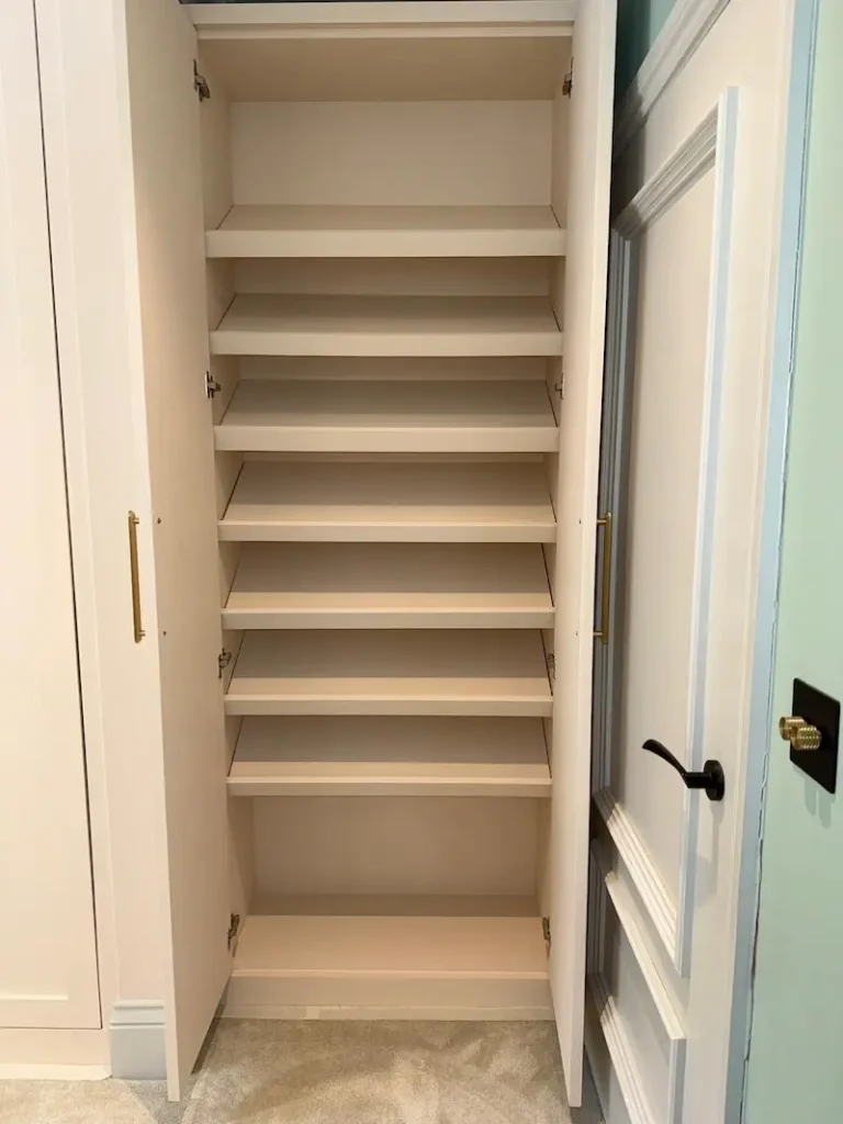Slanted shelving provides better access