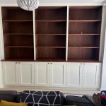 Walnut shelving and cabinetry in Tonbirdge